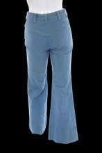 Load image into Gallery viewer, 1970s Denim Flared Jeans – Starfish & Coral Embroidery – Size 24
