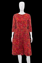 Load image into Gallery viewer, 1960s Red & Yellow Swirl Print Party Dress – Size M