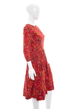 Load image into Gallery viewer, 1960's Red and Yellow Swirly Print Party Dress Size M