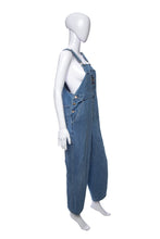 Load image into Gallery viewer, 1990&#39;s Disney Store Denim Mickey and Minnie Mouse Overalls Size L
