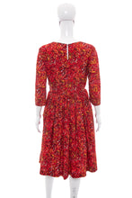 Load image into Gallery viewer, 1960's Red and Yellow Swirly Print Party Dress Size M