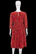 Load image into Gallery viewer, 1960s Red & Yellow Swirl Print Party Dress – Size M