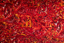 Load image into Gallery viewer, 1960's Red and Yellow Swirly Print Party Dress Size M