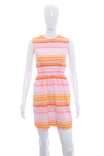 Load image into Gallery viewer, 1970's Lanz Original Pink and Orange Striped Mini Dress Size S