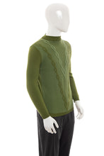 Load image into Gallery viewer, 1960's Manhasset Casuals Olive Green Knit Sweater Size S