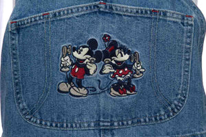 1990's Disney Store Denim Mickey and Minnie Mouse Overalls Size L