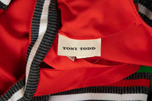 Load image into Gallery viewer, 1970's Toni Todd Orange and Multicolor Striped Dress Size S