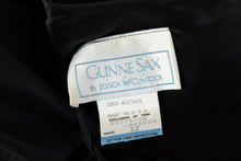 Load image into Gallery viewer, 1980's Gunne Sax Black and Green Satin Dress Size M