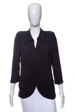Load image into Gallery viewer, 1940's Astor Black Crepe and Sequin Detail Suit Jacket Size M