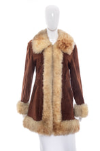Load image into Gallery viewer, 1970's Brown Leather Penny Lane Coat Size S/M
