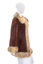 Load image into Gallery viewer, 1970's Brown Leather Penny Lane Coat Size S/M
