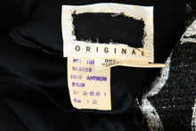 Load image into Gallery viewer, 1970's Black and Silver Lamé Paisley Print Dress Size S