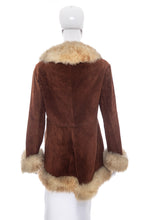 Load image into Gallery viewer, 1970's Brown Leather Penny Lane Coat Size S/M