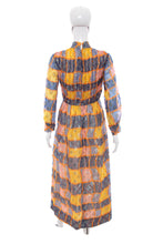 Load image into Gallery viewer, 1960's Saks Fifth Avenue Orange and Navy Chiffon Hostess Gown Size S