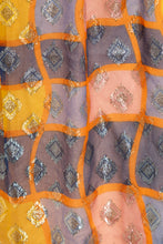 Load image into Gallery viewer, 1960's Saks Fifth Avenue Orange and Navy Chiffon Hostess Gown Size S