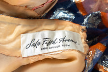 Load image into Gallery viewer, 1960's Saks Fifth Avenue Orange and Navy Chiffon Hostess Gown Size S