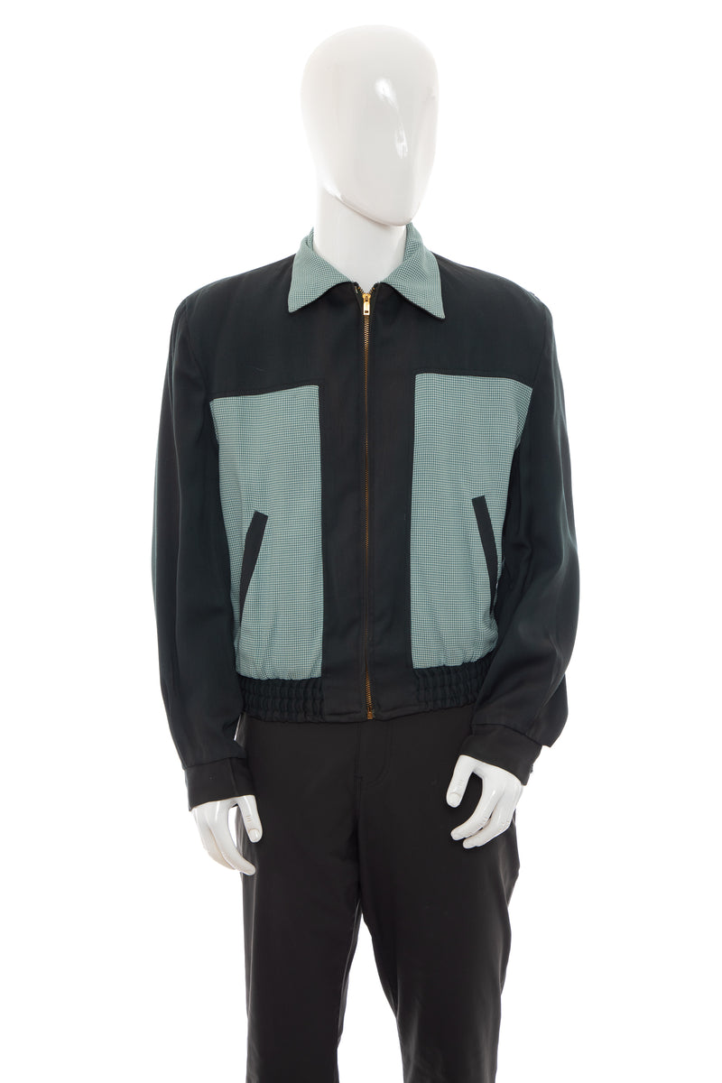 1950's Two Tone Green Reversible Gabardine Ricky Jacket Size L