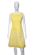 Load image into Gallery viewer, 1960's Samuel Winston by Roxane Yellow and White Embroidered Detail Dress Size M/L