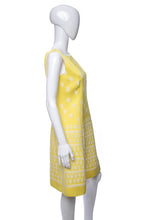 Load image into Gallery viewer, 1960's Samuel Winston by Roxane Yellow and White Embroidered Detail Dress Size M/L