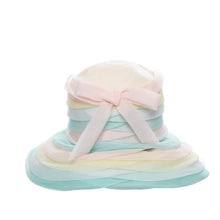 Load image into Gallery viewer, 1950's Christian Dior Pastel and Natural Raffia Garden Party Hat Size M/22