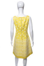 Load image into Gallery viewer, 1960's Samuel Winston by Roxane Yellow and White Embroidered Detail Dress Size M/L