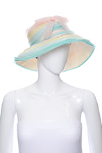 Load image into Gallery viewer, 1950's Christian Dior Pastel and Natural Raffia Garden Party Hat Size M/22
