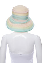 Load image into Gallery viewer, 1950's Christian Dior Pastel and Natural Raffia Garden Party Hat Size M/22