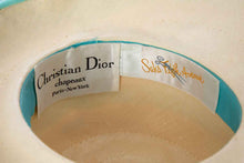 Load image into Gallery viewer, 1950's Christian Dior Pastel and Natural Raffia Garden Party Hat Size M/22