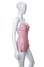Load image into Gallery viewer, 2000&#39;s Tarantula Clothing Company 50&#39;s Inspired Pink Metallic Romper Size S
