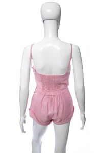 2000's Tarantula Clothing Company 50's Inspired Pink Metallic Romper Size S