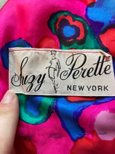 Load image into Gallery viewer, 1960’s Neon Floral Suzy Perette Gown Size M
