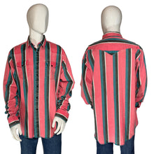 Load image into Gallery viewer, Striped shirt on a mannequin with front and back views against a neutral background
