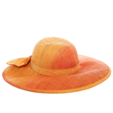 Load image into Gallery viewer, 1980&#39;s Liz Claiborne Orange Ombre Woven Wide Brim Hat
