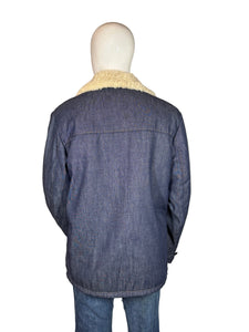 1970's Sherpa Lined "Raritan Sportswear" Denim Coat - Size XL