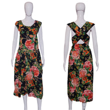 Load image into Gallery viewer, 1980&#39;s Floral Cotton Criss-Cross Dress - Size M

