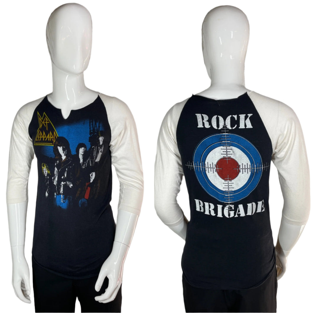 1980 Def Leppard Rock Brigade Raglan Tee Size S