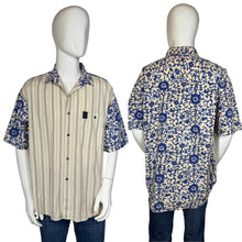 Load image into Gallery viewer, Two views of a patterned shirt on a mannequin against a plain background
