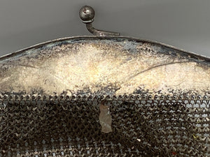 1920's Enameled Whiting & Davis Metal Mesh Purse