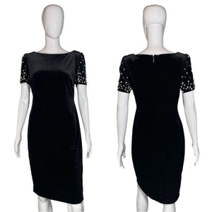 2000's Y2K Designer Velvet & Pearl Dress Size S/M