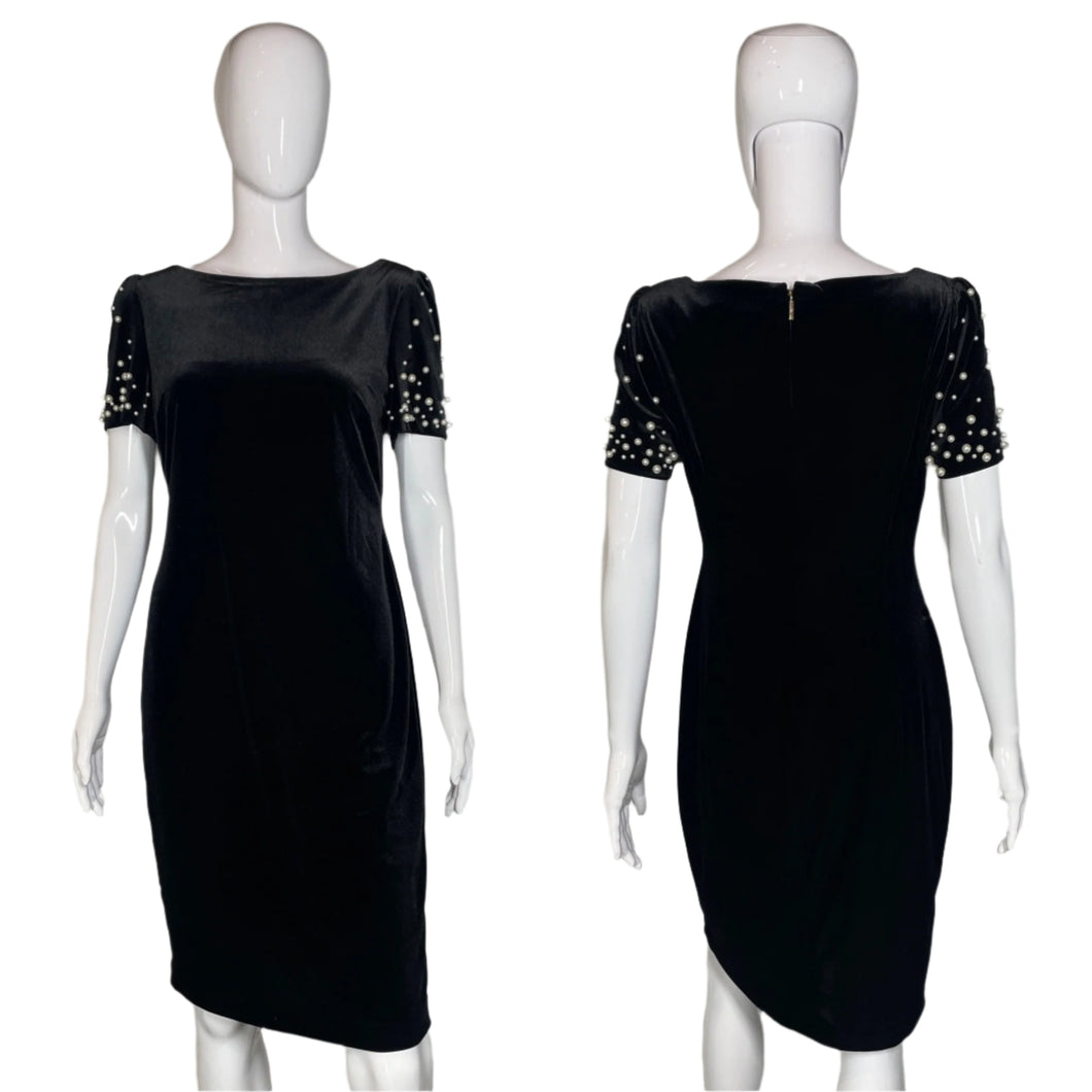 2000's Y2K Designer Velvet & Pearl Dress Size S/M