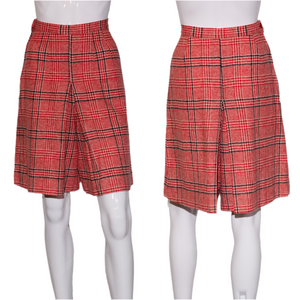 1960's Red Plaid Wool Skort Set Duo Size S
