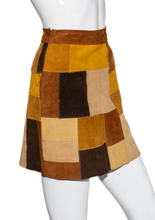 Load image into Gallery viewer, 1970&#39;s Leather Patchwork Mini Skirt Size S
