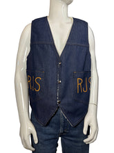 Load image into Gallery viewer, 1970&#39;s Needlepoint Buck Denim Vest - Size XL

