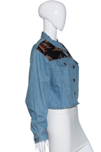 Load image into Gallery viewer, 1980&#39;s Old West Rough Rider Denim &amp; Tapestry Jacket - Size M/L
