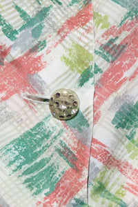 1950's Green and Pink Hashmark Day Dress - Size S