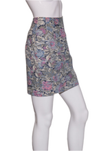 Load image into Gallery viewer, 1980&#39;s Pink and Blue Floral Tapestry Mini Skirt Size S
