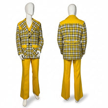 Load image into Gallery viewer, Yellow plaid suit on a mannequin against a white wall
