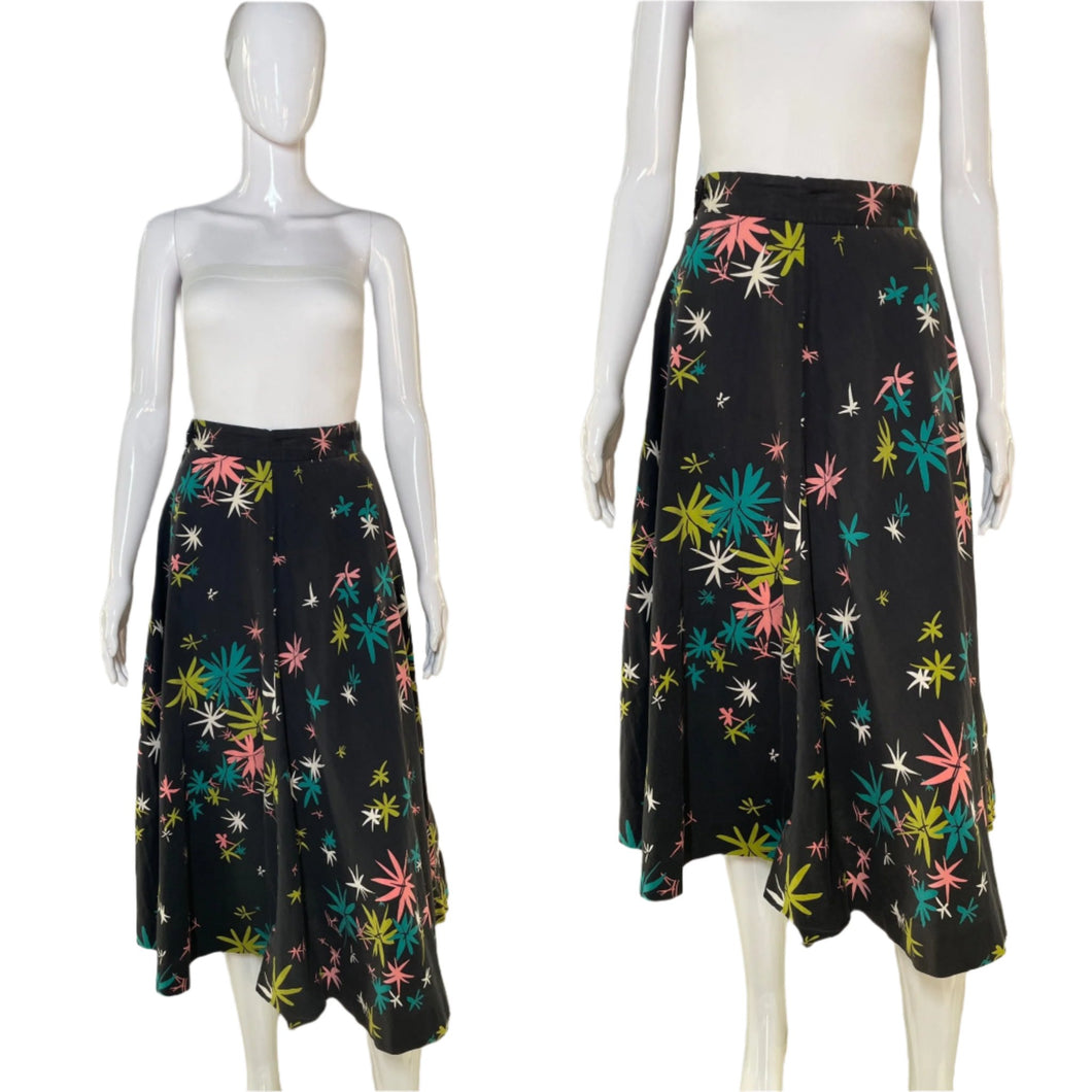 1950’s Atomic Floral A line Skirt Size S