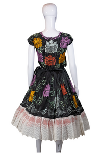 1940's Embroidered Tijuana Skirt and Blouse Size XS