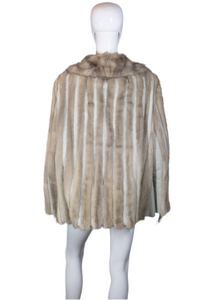 1960's Gray Leather and Fur Coat size XL